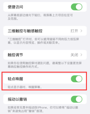 梓潼苹果授权维修站分享iPhone轻点无法唤醒怎么办