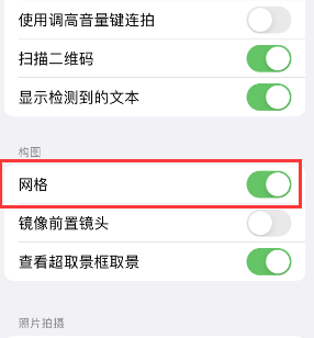 梓潼苹果手机维修网点分享iPhone如何开启九宫格构图功能